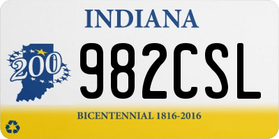 IN license plate 982CSL