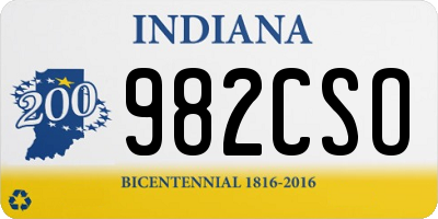 IN license plate 982CSO