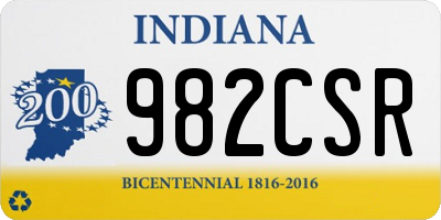 IN license plate 982CSR