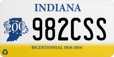 IN license plate 982CSS