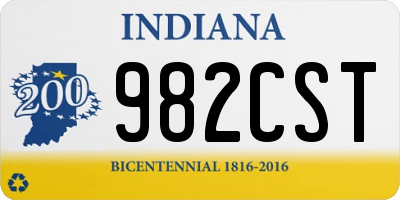 IN license plate 982CST