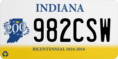 IN license plate 982CSW