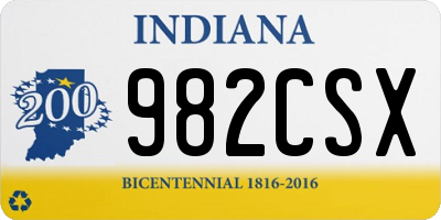 IN license plate 982CSX