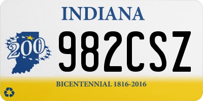 IN license plate 982CSZ