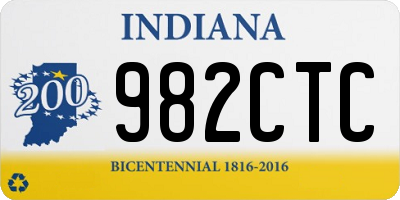 IN license plate 982CTC