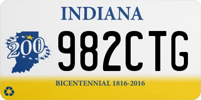 IN license plate 982CTG