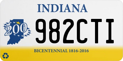 IN license plate 982CTI