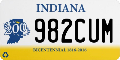 IN license plate 982CUM