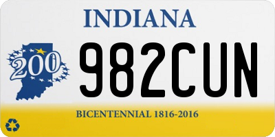 IN license plate 982CUN