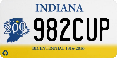 IN license plate 982CUP