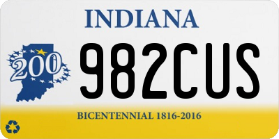 IN license plate 982CUS