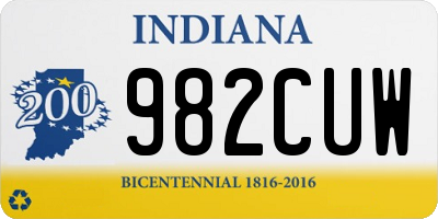 IN license plate 982CUW