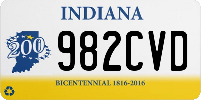 IN license plate 982CVD