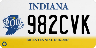 IN license plate 982CVK