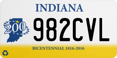 IN license plate 982CVL