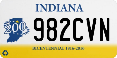 IN license plate 982CVN