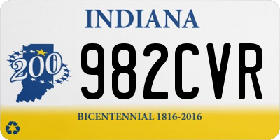 IN license plate 982CVR