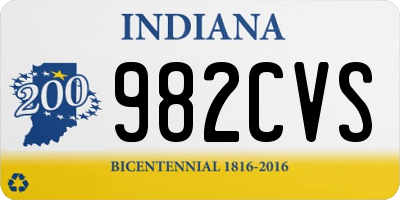 IN license plate 982CVS