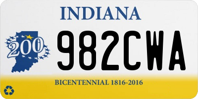 IN license plate 982CWA