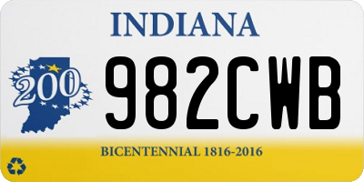 IN license plate 982CWB