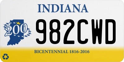 IN license plate 982CWD