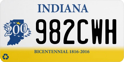 IN license plate 982CWH