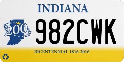 IN license plate 982CWK
