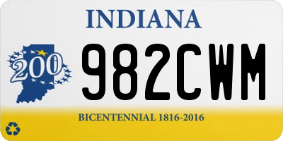 IN license plate 982CWM