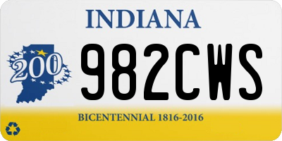 IN license plate 982CWS