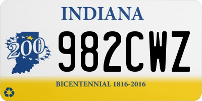 IN license plate 982CWZ