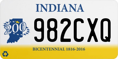 IN license plate 982CXQ