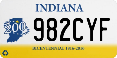 IN license plate 982CYF