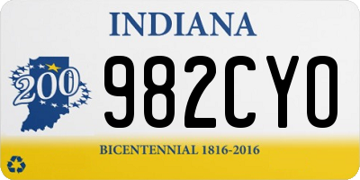 IN license plate 982CYO