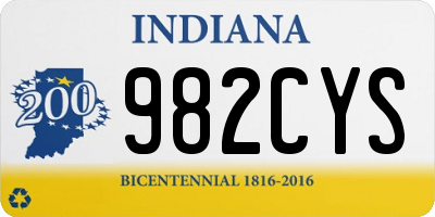 IN license plate 982CYS