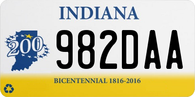IN license plate 982DAA