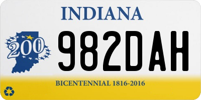 IN license plate 982DAH