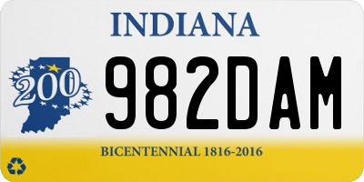 IN license plate 982DAM