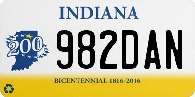 IN license plate 982DAN