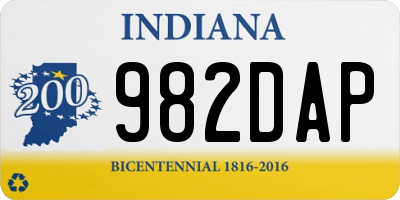 IN license plate 982DAP