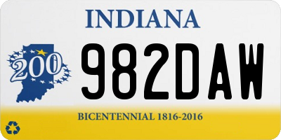 IN license plate 982DAW