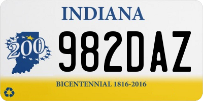 IN license plate 982DAZ