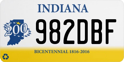 IN license plate 982DBF