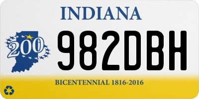IN license plate 982DBH