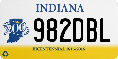 IN license plate 982DBL