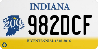 IN license plate 982DCF