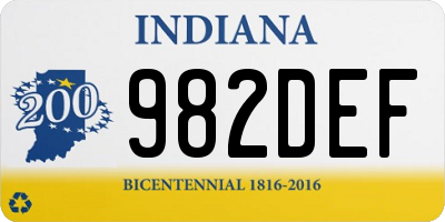 IN license plate 982DEF
