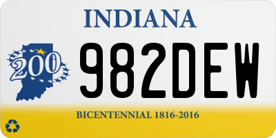 IN license plate 982DEW