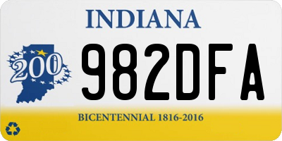 IN license plate 982DFA