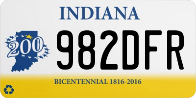 IN license plate 982DFR