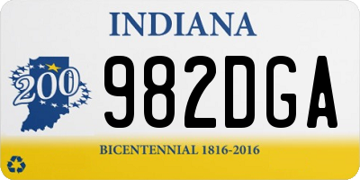 IN license plate 982DGA